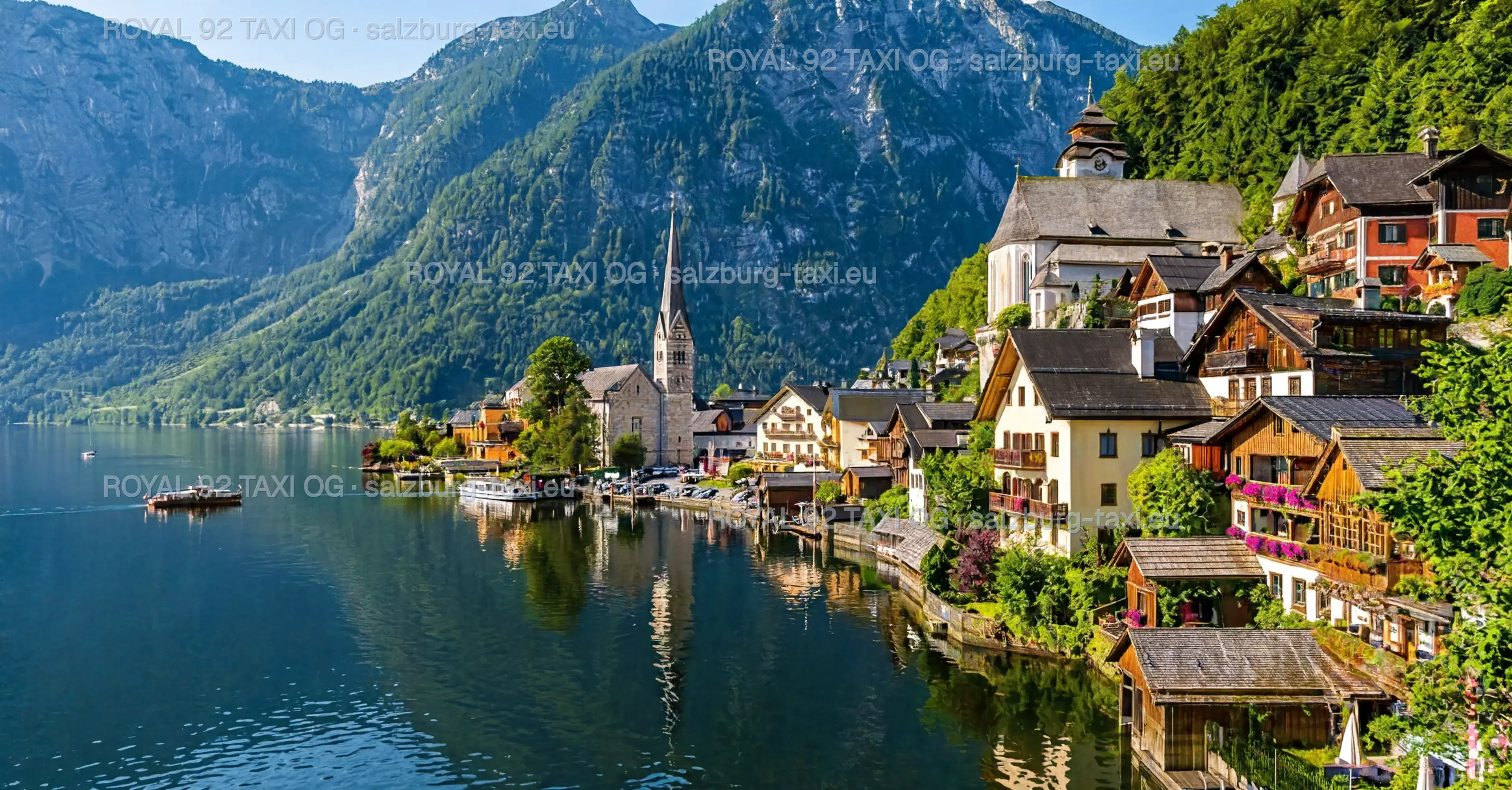 Hallstatt village, Hallstätter See and Alpine mountains on a private transfer from Salzburg