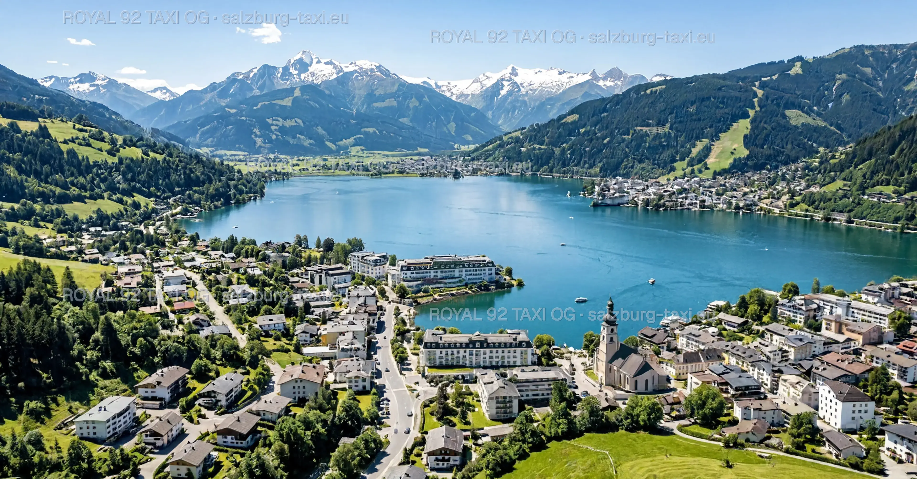 Private transfer from Salzburg to Zell am See with Lake Zell and Alpine mountains